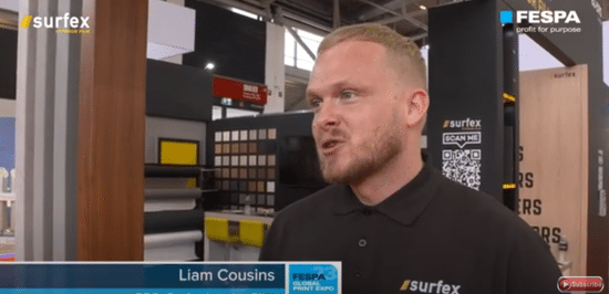 Surfex Interior Film sponsor interview at FESPA Global Print Expo 2023