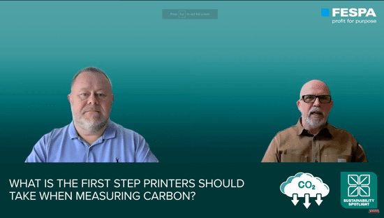 What is the first step printers should take when measuring carbon?