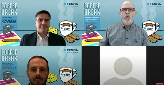 Pause café FESPA: les encres Coveme et Epta offrent des solutions durables